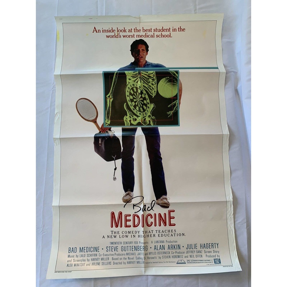 Bad Medicine Original One Sheet Movie Poster - Folded - 1985 - Alan Arkin